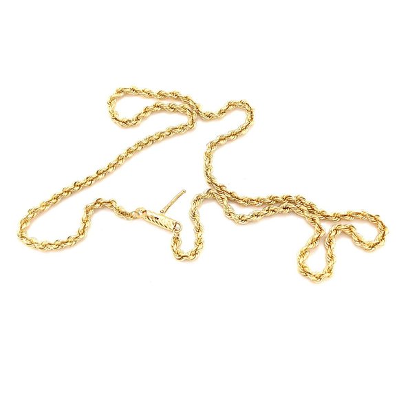 14K Yellow Gold 16" 3MM Rope Chain | Wide Heavy Chain | Unisex Jewelry - Picture 3 of 3